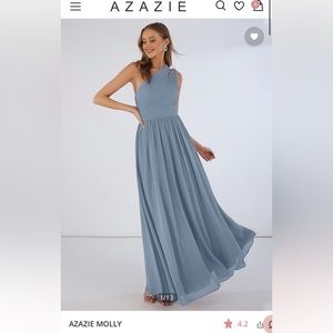 Bridesmaids dress. Azazie. Dusty blue.